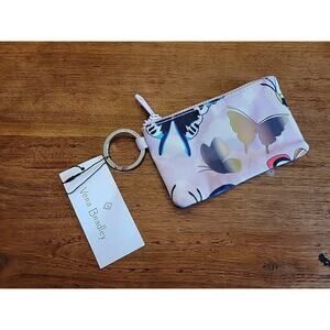 NWT Vera Bradley ReActive Zip ID Case in “Lavender Butterflies” with Key Ring